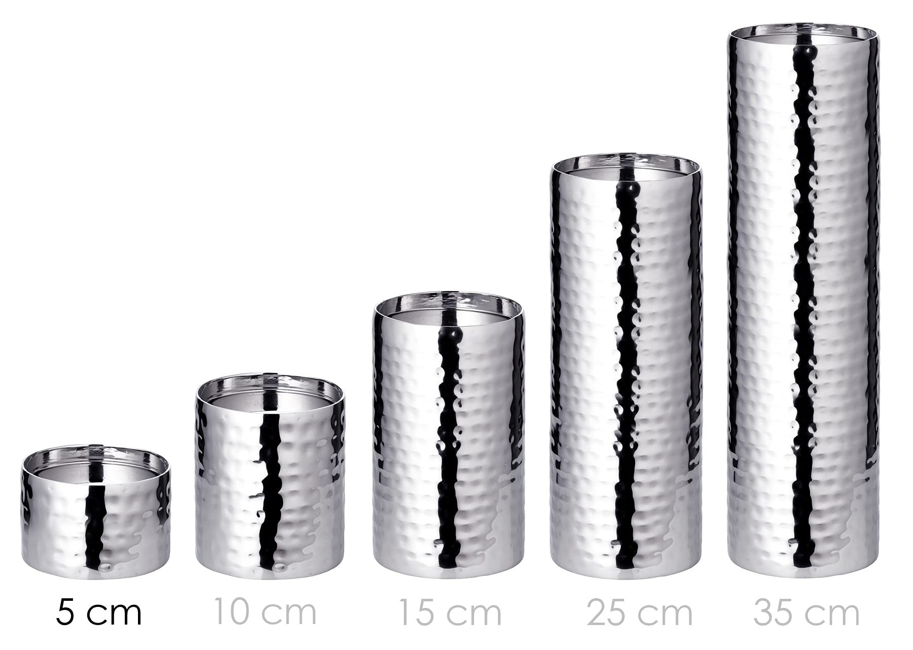 EDZARD Agadir Candle Holder, Height 5 cm, Diameter 8.5 cm, Stainless Steel, Hammered, for Pillar Candles Diameter 8 cm - Image 4