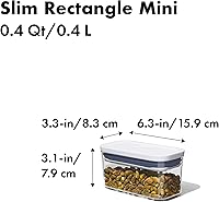 Vista 3 de OXO Good Grips POP Contenedor - Rectángulo Delgado Mini 0.4 Qt