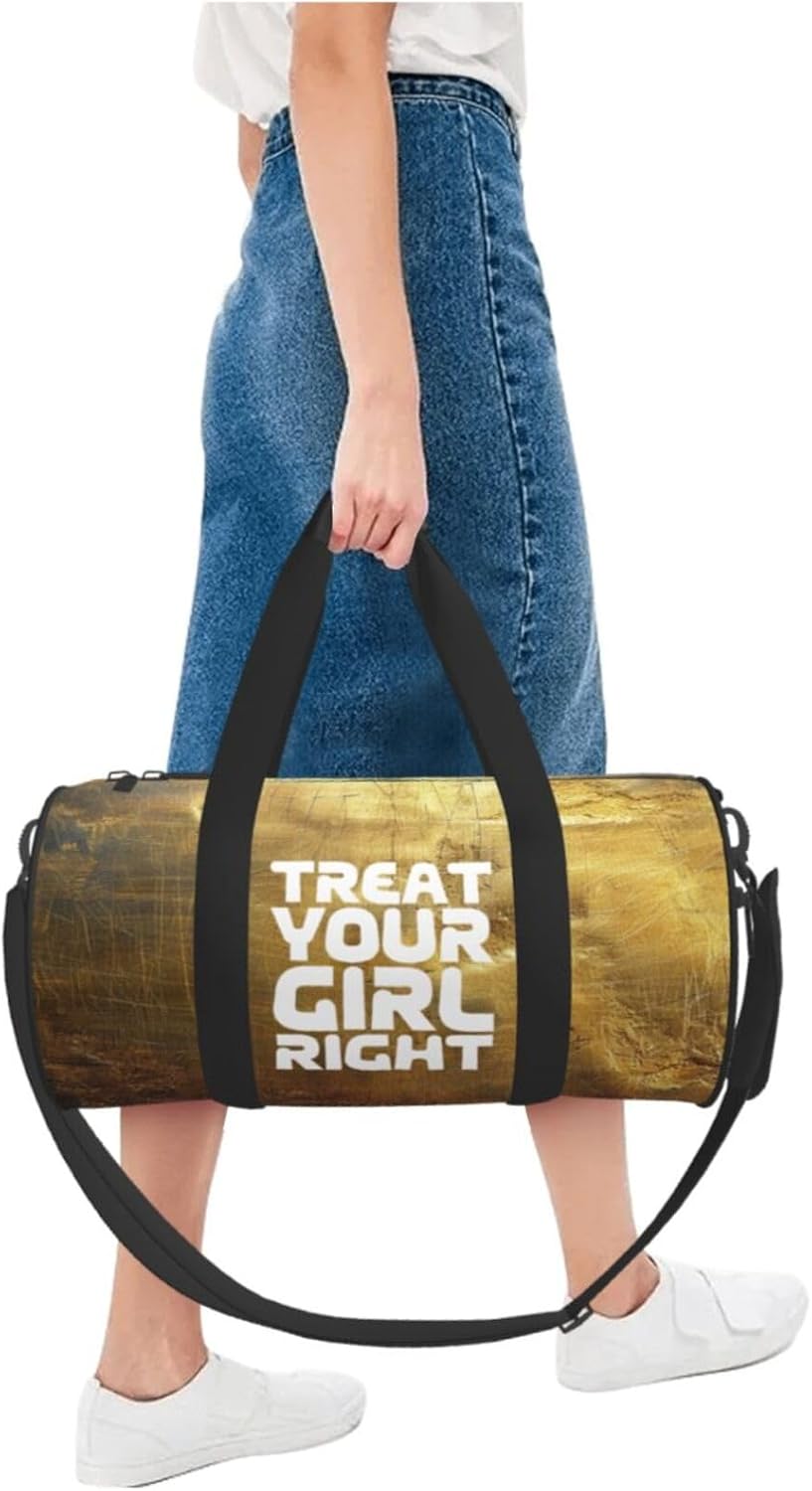 Treat Your Girl Right Duffel Bag Gym Bag Travel Sports Tote Large Foldable Beach Swim Yoga7