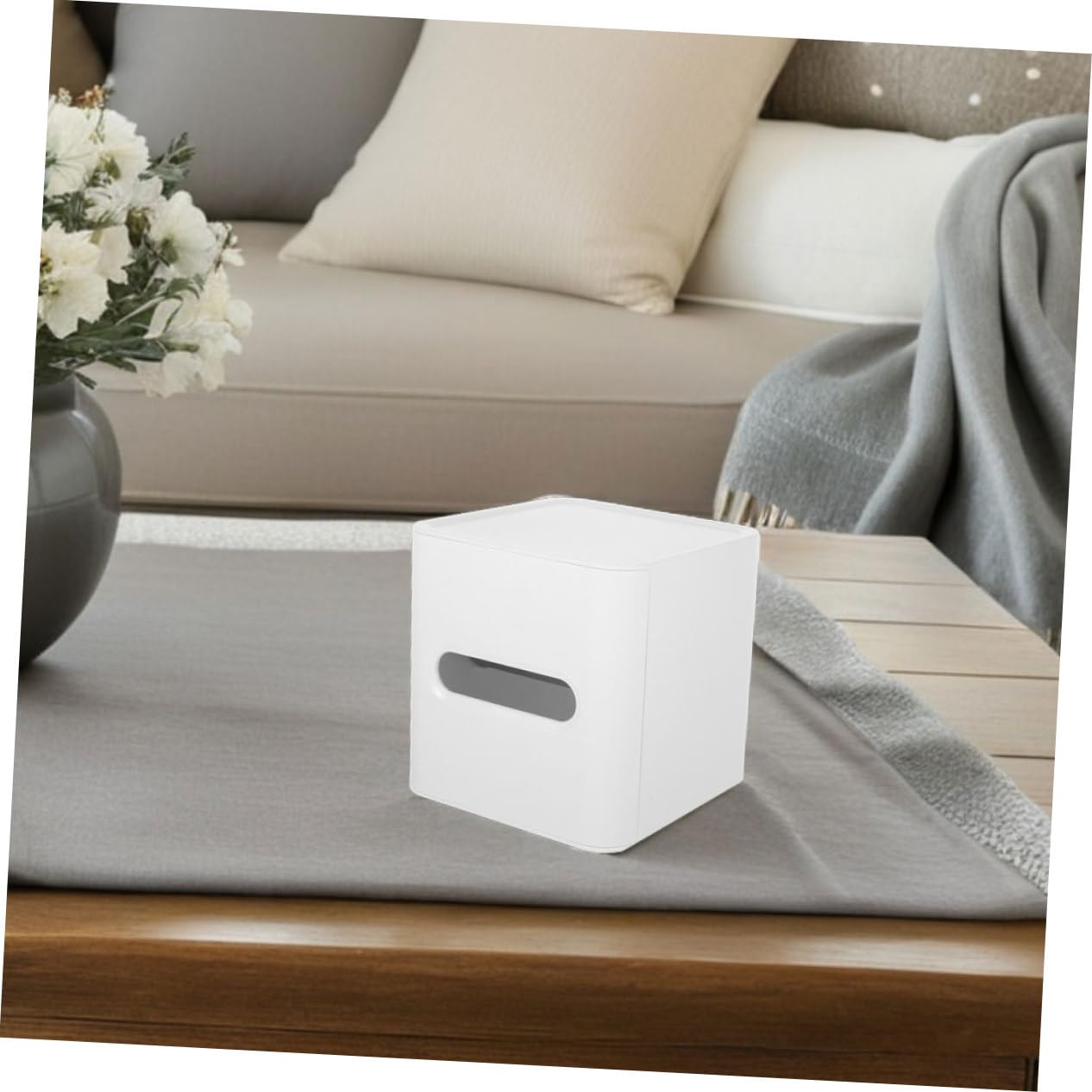 Cabilock 3piezas Caja De Almacenamiento Cuadrada De Cubos Dispensador De Pañuelos Faciales Plástico Organizador De Toallas Papel Hogar Baño Sala De