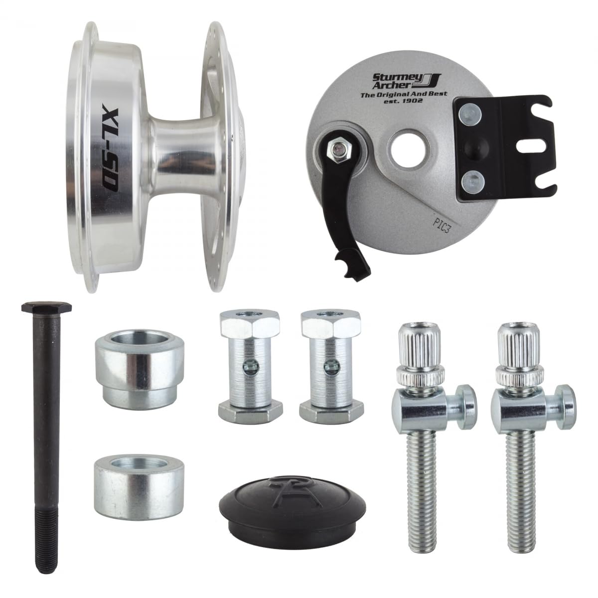 Sturmey Archer Hub Front S/A XLSD Drum Alloy LH 36H 90mm Solid Axle - THH80.LBSS.AA3.OE