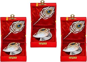 Saugat Traders Return Gift for Pooja Function Tilak Holder with Stick Velvet Gift Box Diwali House Warming Puja Wedding Return Gift Baby Shower Giveaways
