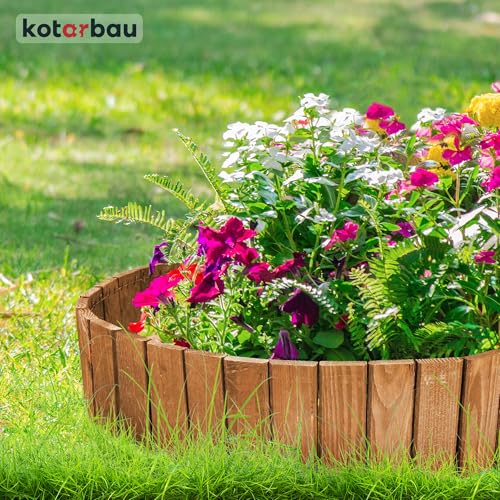 KOTARBAU® Płotek Ogrodowy Wbijany - 110 X 20 CM - Obrzeże Trawnika - Płot Drewniany - Palisada - Dąb