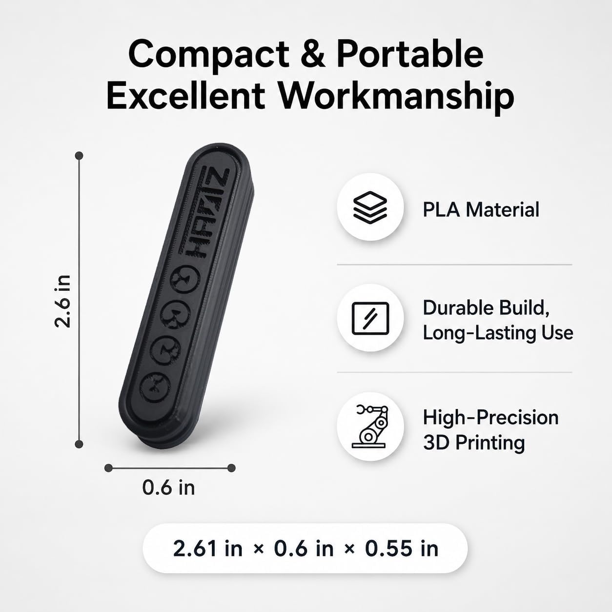 Magnetic Fidget Slider – Satisfying 3D Printed EDC Toy for Men & Adults – Small Haptic Clicker Desk Gadget for Anxiety & Focus