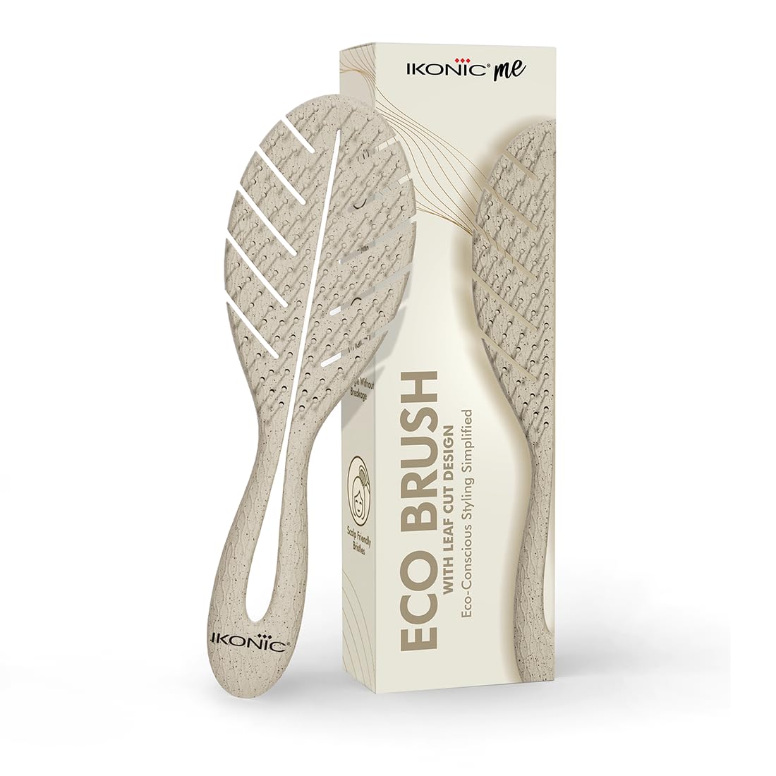 Ikonic Me Leaf Cut Vent Paddle Hair Brush IKM 2511 - Eco Concious, Quick Blow Dry Airflow Design, Anti Frizz Static Control, Gentle Knot Removal, Scalp Massage Care, Lightweight Travel Friendly – Sand Beige-image-46