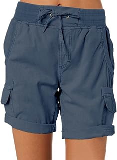 Imuedaen Women's Shorts, Casual Summer Short Trousers with Drawstring, Elastic Fabr…