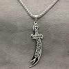 Silver Pt Imam Ali Sword Zulfiqar Zulfikar Necklace Islamic Art Islam Muslim Gift (24 Chain)