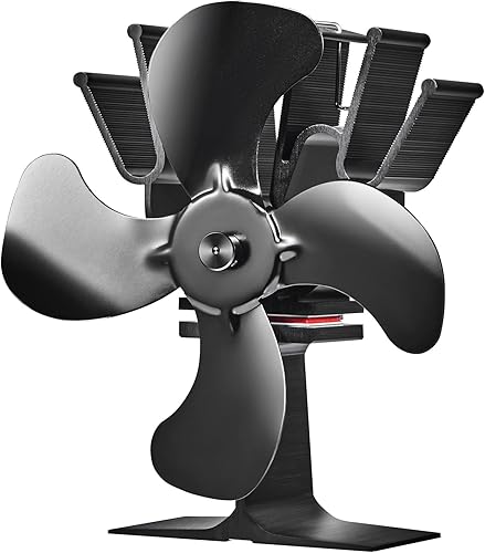 Miniatura 11 de Ventilador de estufa de leña alimentado por calor, ventiladores de chimenea silenciosos para quemador de maderaleñacalentador, 180 CFM máx. flujo de