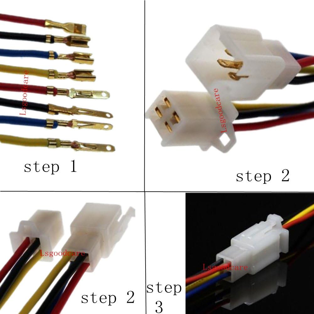 Lsgoodcare 20Sets 6.3MM 2 Pin Way Electrical Automotive Wire Connector Kits Male Female Socket Plug Terminal for Motorcycle Car