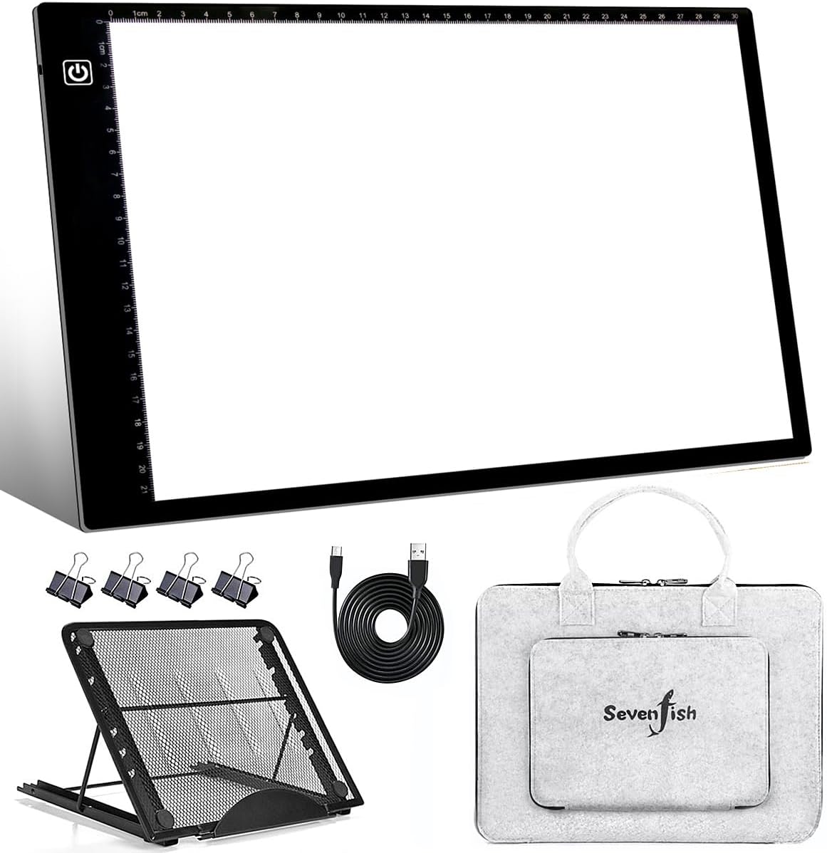 SevenFish Diamond Painting Accessories A4 Light Pad, Upgraded Light Board High Brightness No Black Dots Diamond Art Light Box for Diamond Painting Tools, Tracing/Drawing/Craft/Animation/Weeding Vinyl