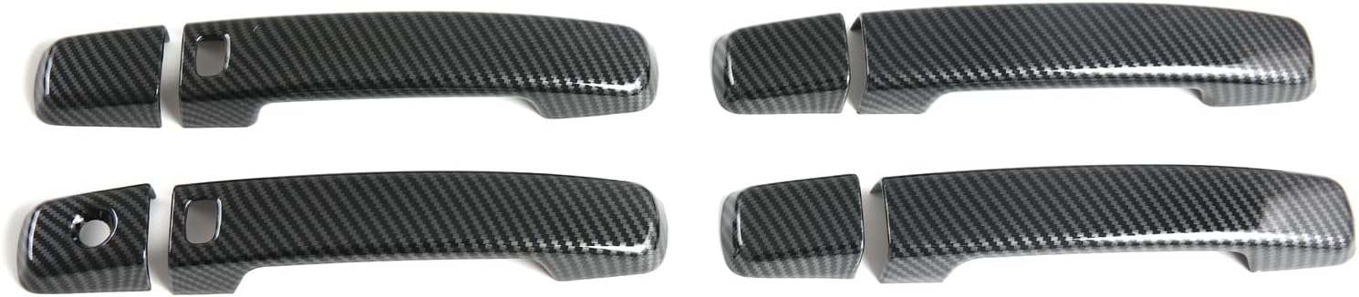 L2R for Nissan Frontier (2022-2025) Side Door Handle Cover Overlay Decor Carbon Fiber Style ABS Car Exterior Accessories 8 PCS