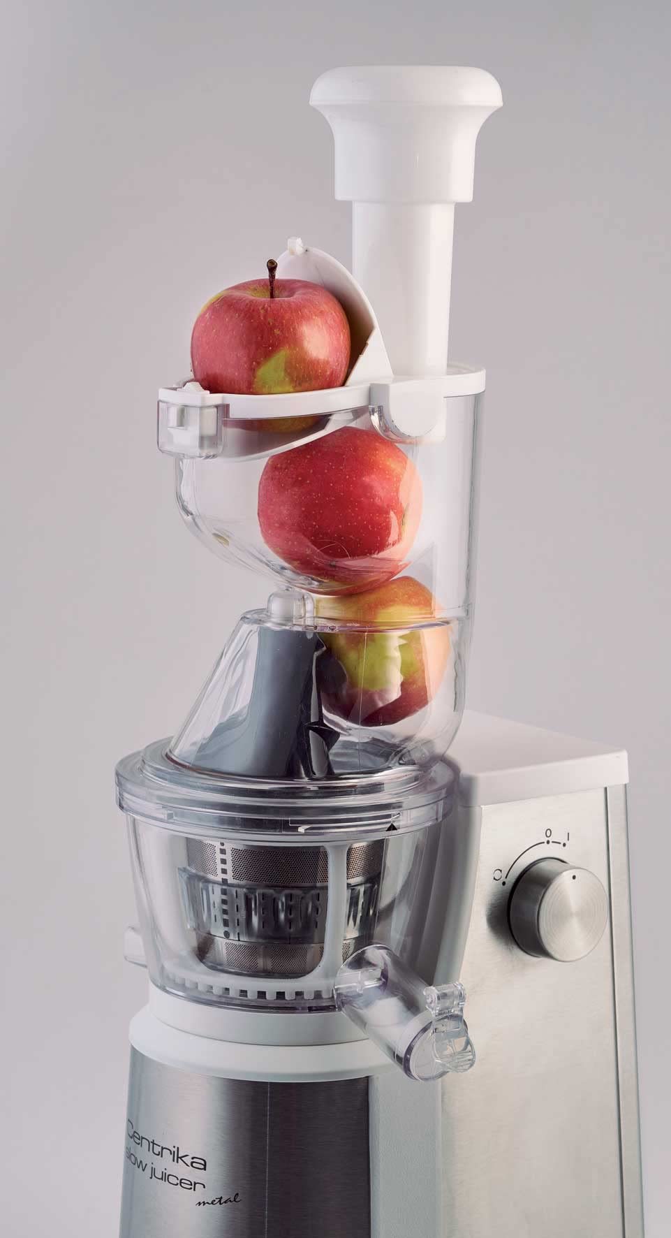 Ariete 177 Centrika Slow Juicer Metal, Estrattore di succo, 400 W, Raccoglitore di succo, 1 velocità + reverse, Argento