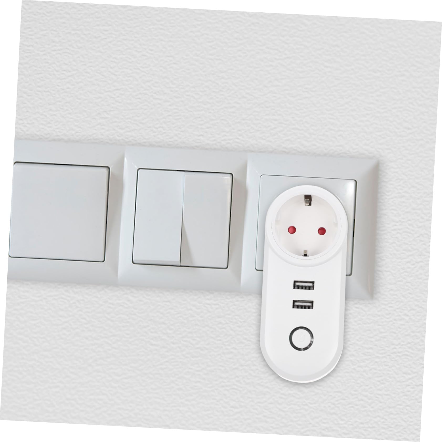 Prise Connectée Wi-fi Double USB 220v 16a pour Maison | Interface USB 5v/2, 1a, Blanc Abs Pc, Commande à Distance, Usage Intérieur
