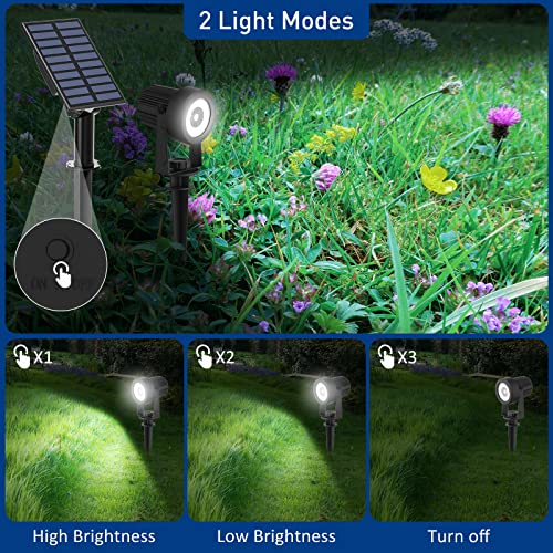 T-SUNUS Solar Garden Spot Lights, LED Solar Landscape Light Outdoor IP65 Waterproof 9.8ft Cable, Separated Solar Panel, Auto ON/Off for Garden, Driveway, Pathway, Pool Area (White 6000K) thumbnail 3