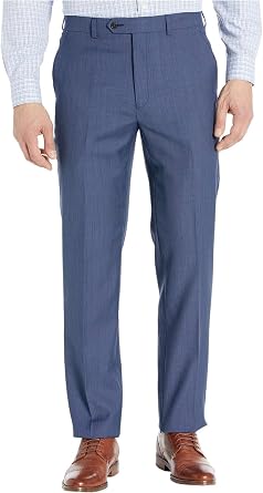 Lauren Ralph Lauren Mens Classic-Fit Birdseye Wool Dress Pants 56W x 30L Blue