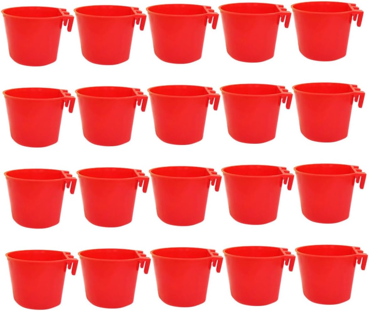 20pcs Hanging Feeding Bowls Feeding Watering Supplies Bird Feeder Seed Tray