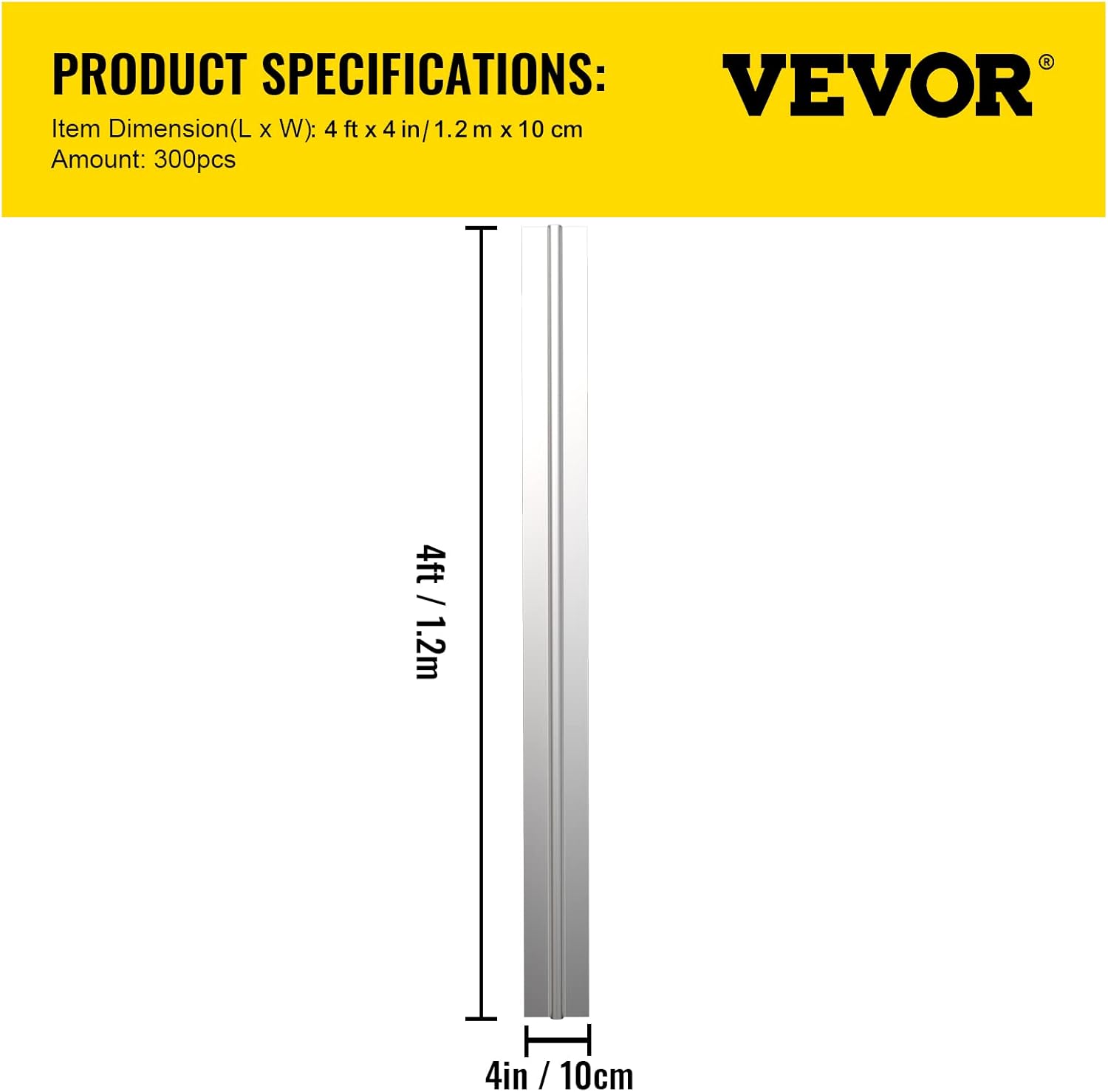 VEVOR PEX Heat Transfer Plates, 300 pcs Box Radiant Heat Transfer Plates, 4 ft Aluminum PEX Heat Transfer Plates, 1/2 inch Heat Transfer Plates designed for PEX Tubing