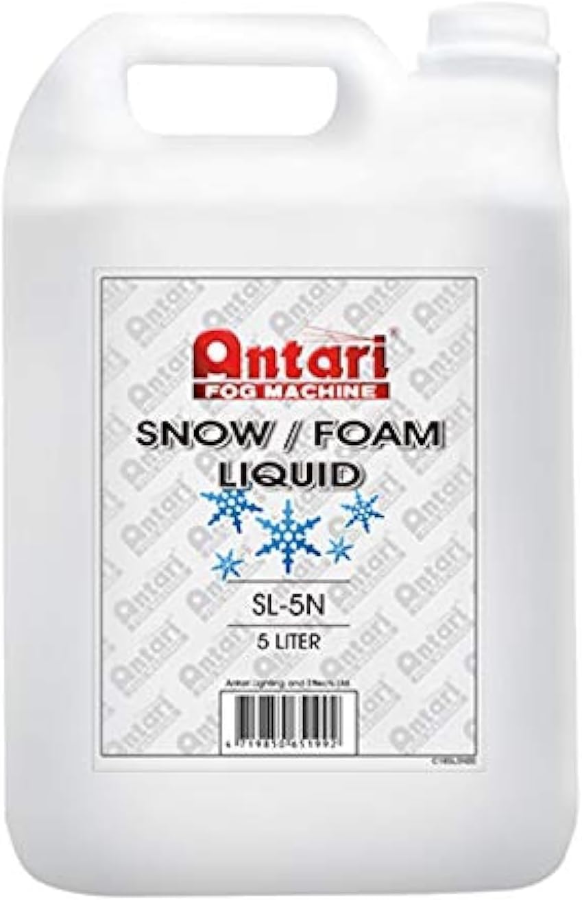Antari And Foam Liquid, Fine and Slow Melting Snow Flakes Effect (SL-N), Creates a Snowfoam Pile, Made in Taiwan - 5 Liters