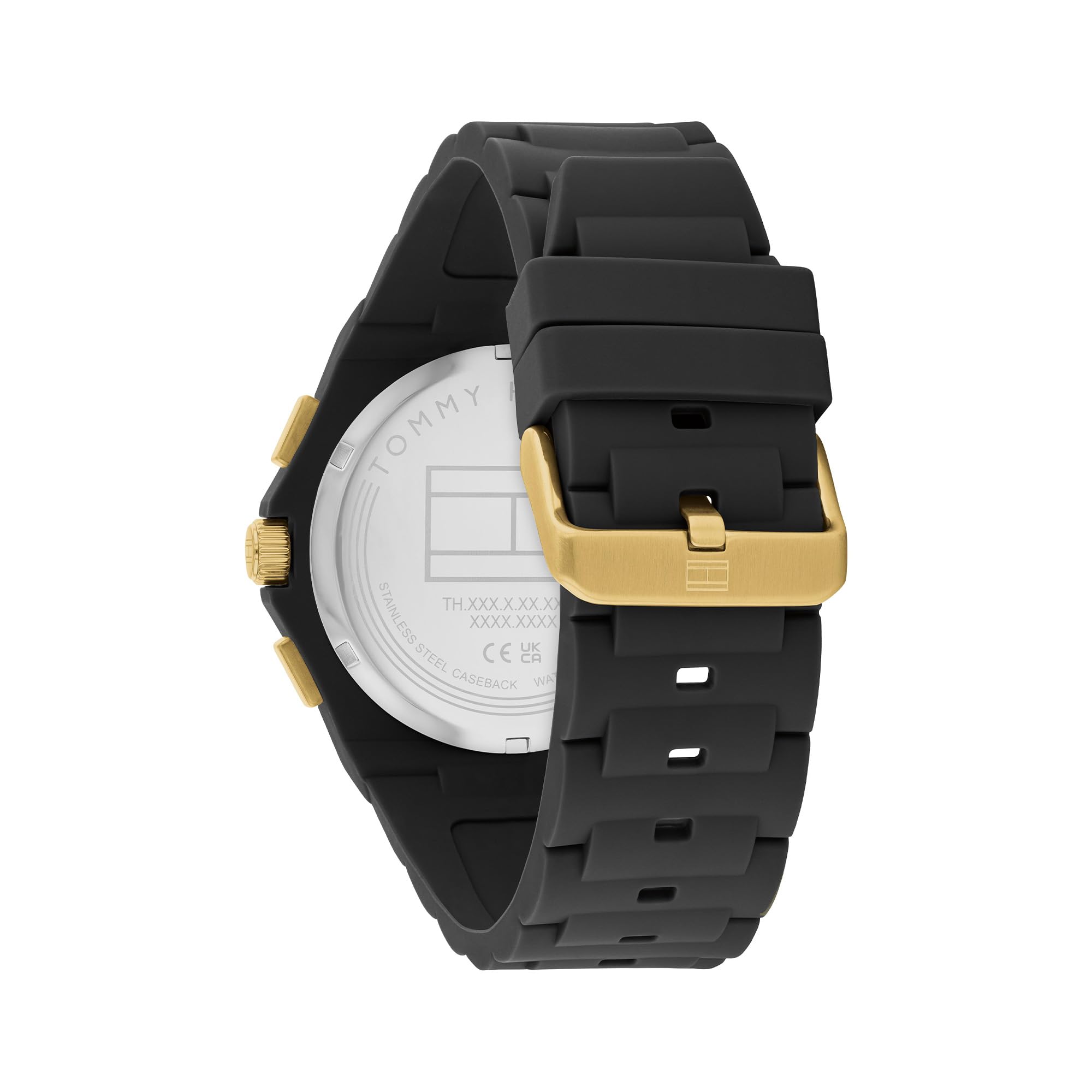 Tommy Hilfiger Reloj Analógico de Cuarzo Multifunción para Hombre con Correa de Silicona Negra - 1792120