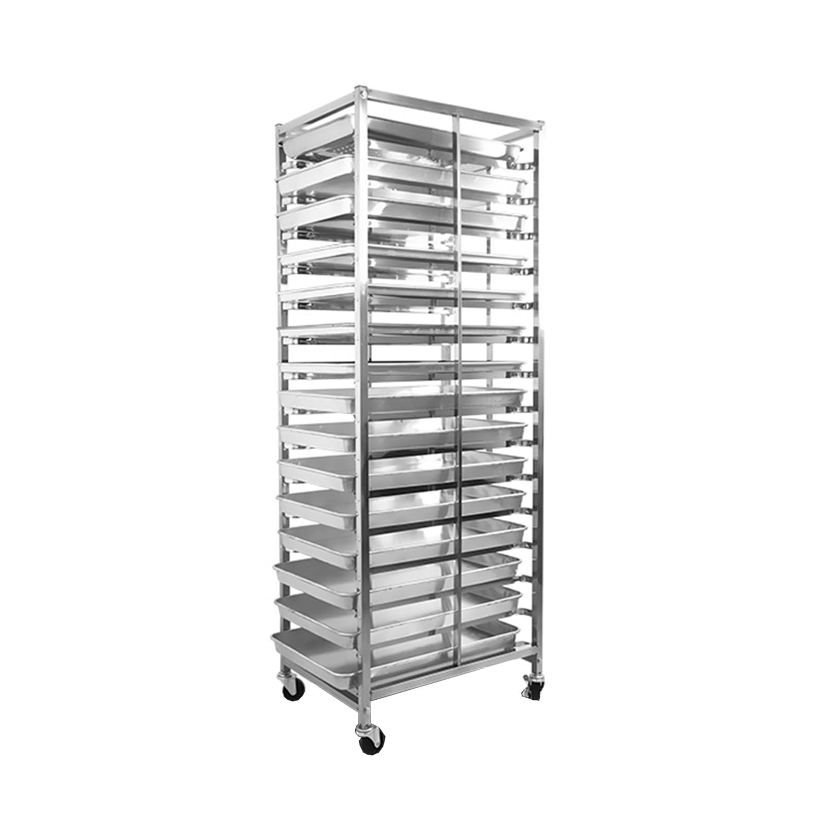 Étagère à Pain Robuste à 15 Niveaux sur roulettes, étagère Rapide pour Boulangerie Commerciale, Restaurants et traiteurs, équipement de Cuisson Durable (164x60x46cm)