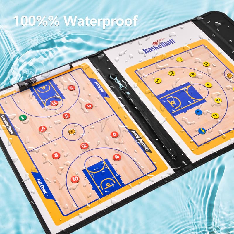 Flintronic Lavagna Tattica Calcio/Basket, Lavagnetta Tattica Calcio/Basket, Lavagna Magnetica Calcio/Basket Pieghevole, Coaches Lavagna Tattica,Cartellina Allenatore con Penna per Insegnare Formazione