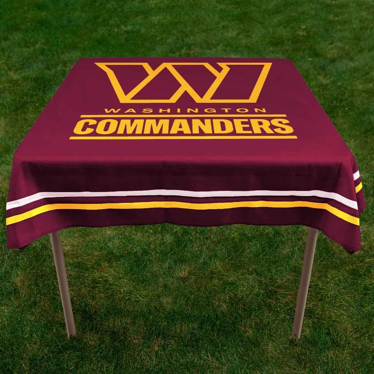WinCraft Washington Commanders Logo Tablecloth and Square Table Cover Overlay