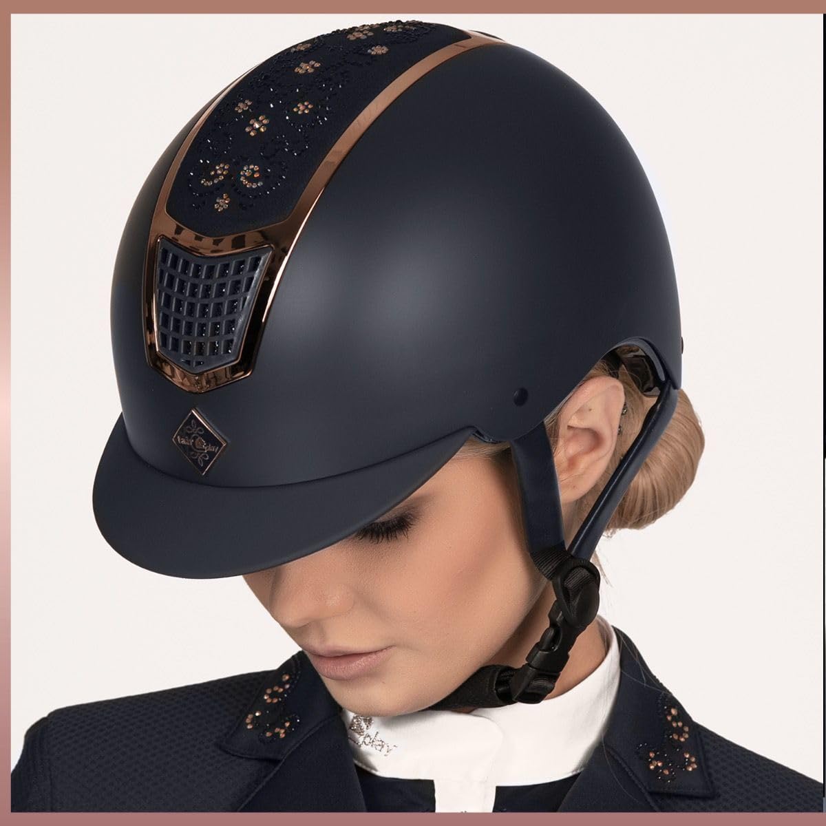 Fair Play Quantinum Chic 2.0 - Casco de equitación, color oro rosa y negro