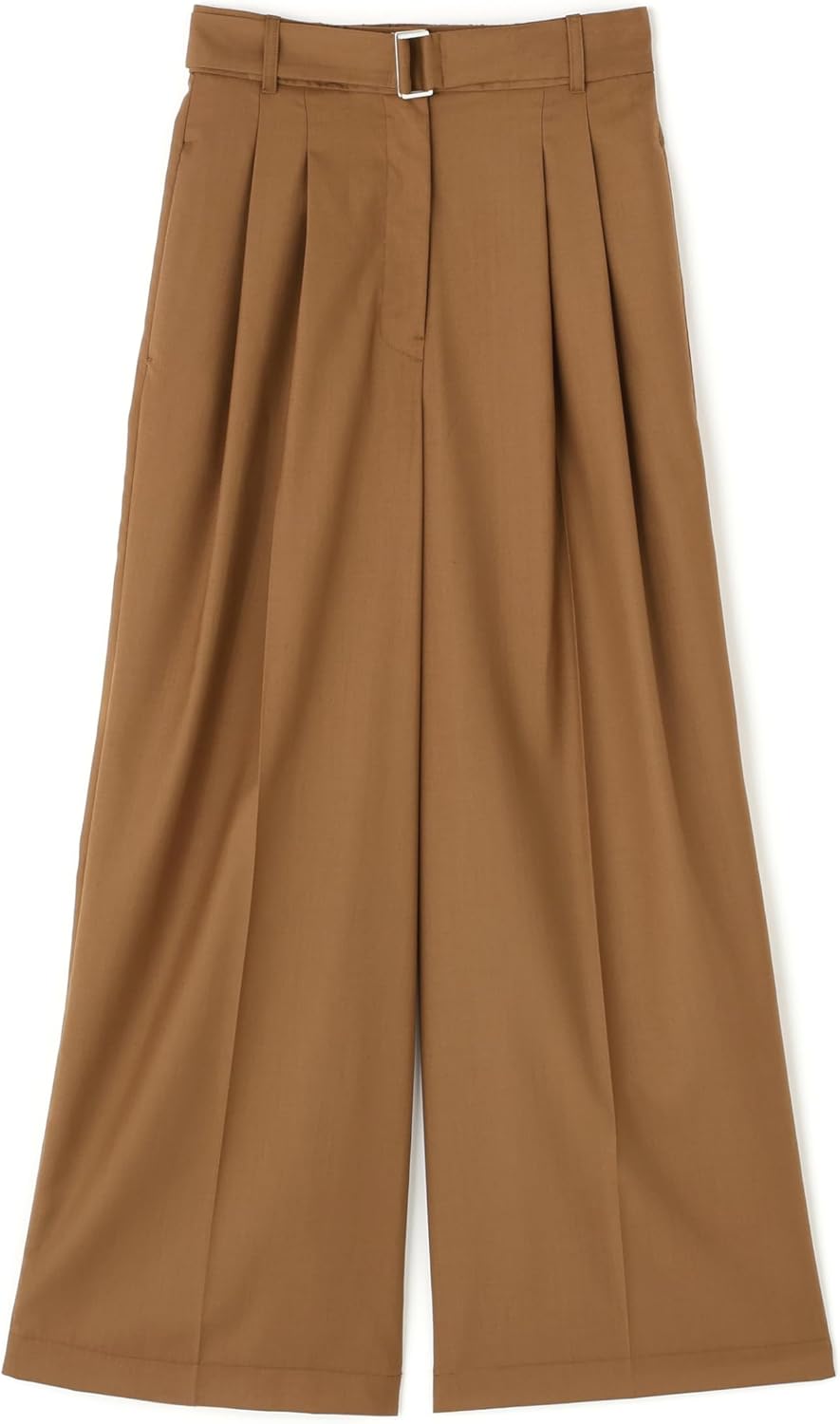 [ナチュラルビューティーベーシック] カジュアルパンツ デザインベルトワイドパンツ レディース