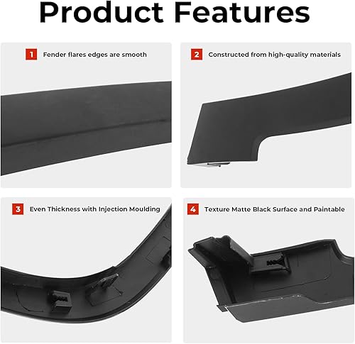 Miniatura 4 de KARPAL Carcasa de moldura para guardabarros delantero izquierdo del lado del conductor compatible con Jeep Cherokee CH1290111 LH 2014-2018