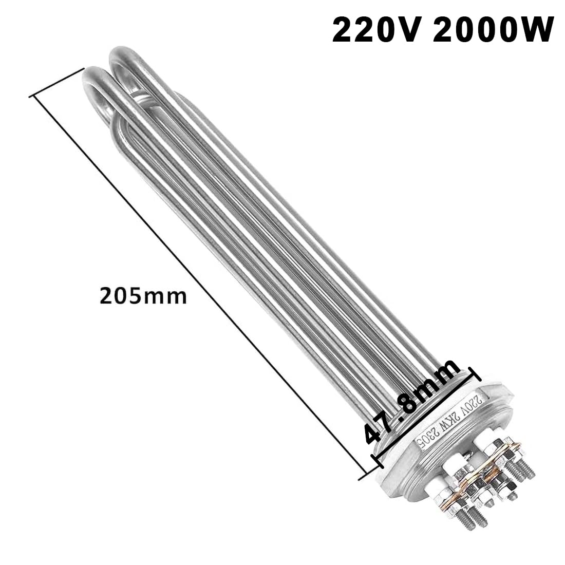 DERNORD 220V 2KW 1-1/2 Pollice Elemento Riscaldante 3U Riscaldatore di Acqua BSP Acciaio Inox Flangia Rod Riscaldamento
