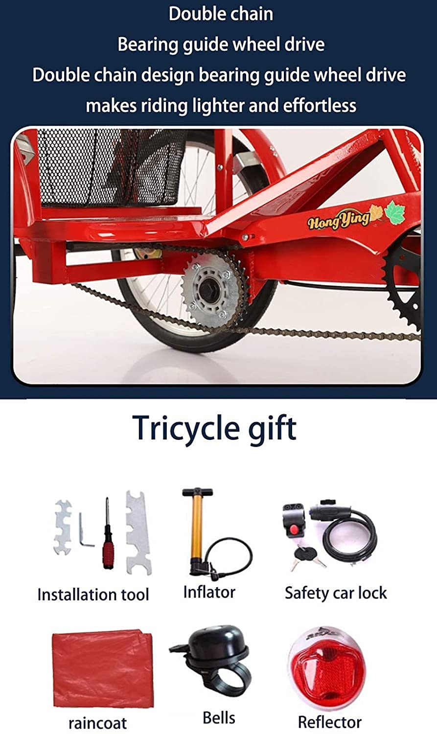 SAUADY Tricycle pour adulte - Tricycle avec panier - Vélo à 3 roues pour adultes - Tricycle jaune à 3 roues - 24 pouces