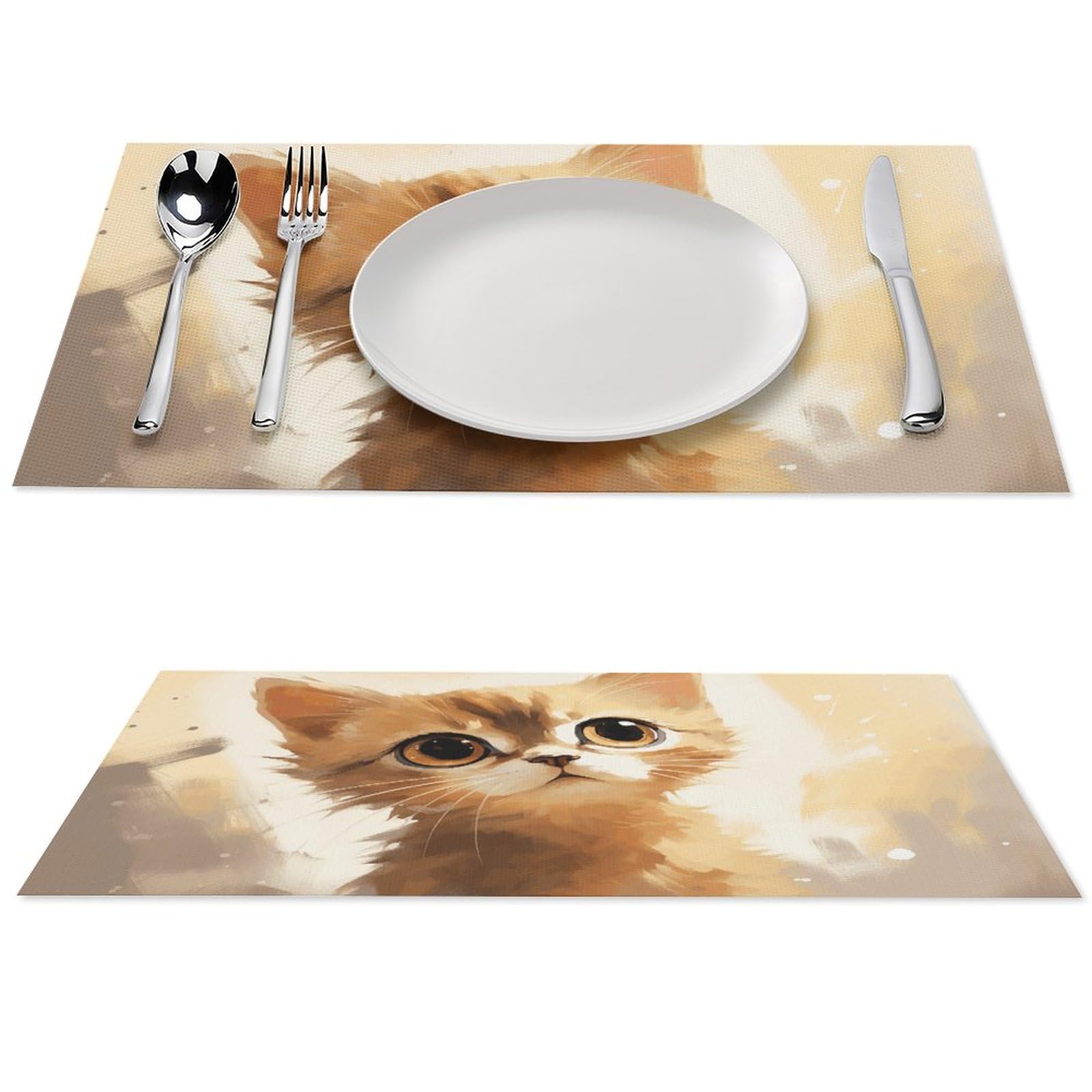 Set de table antidérapant lavable Young Cat en PVC pour décoration de fête