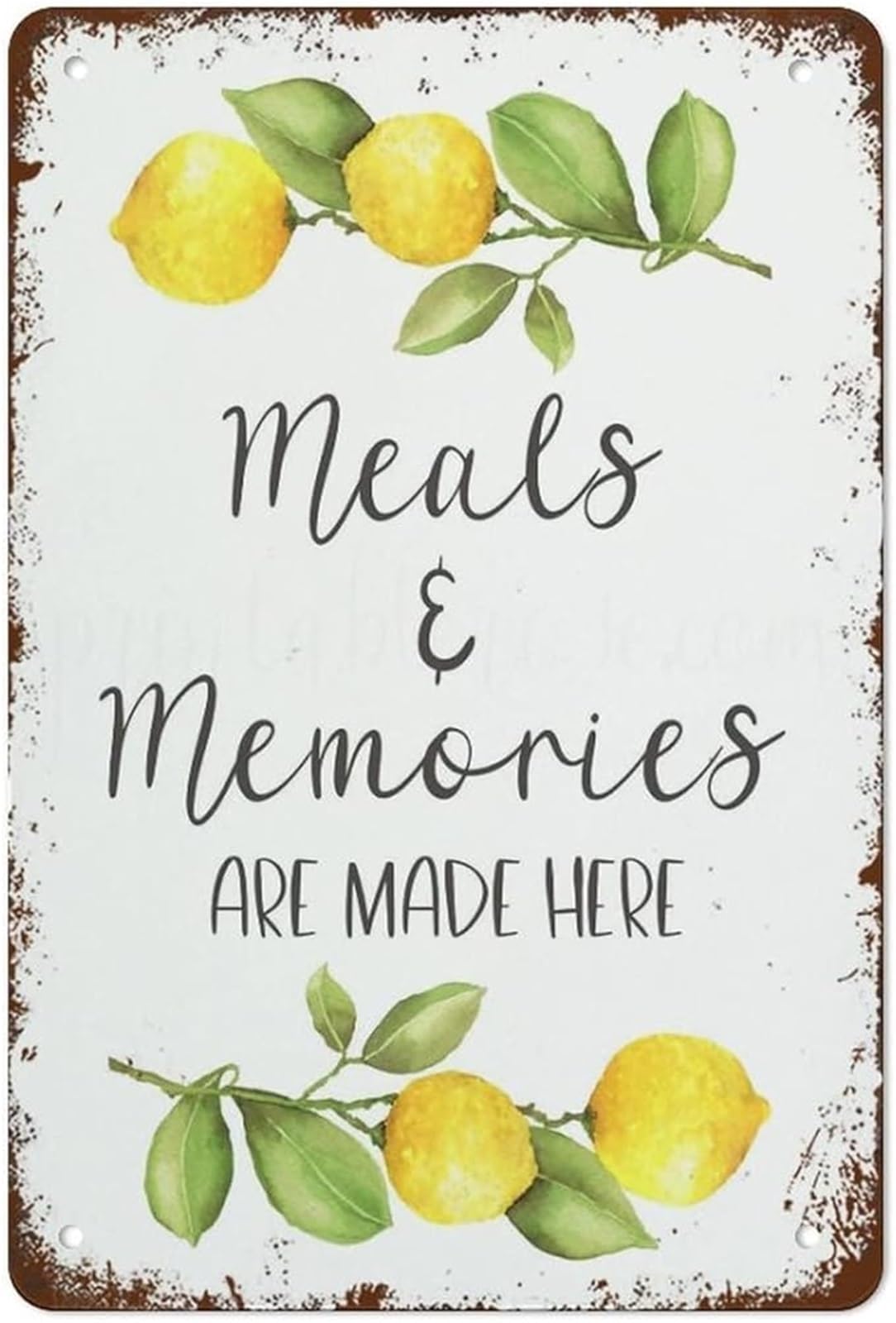 ZDVHOMCB Vintage Lemon Metal Tin Sign Country Wall-Art for Farmhouse Kitchen Bar Cafe 8 X 12 in