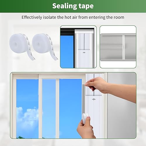 Miniatura 7 de BYOFI Kit de ventilación de aire acondicionado portátil para ventana y puerta corredera con filtro de acoplador 4 en 1, adecuado para manguera de