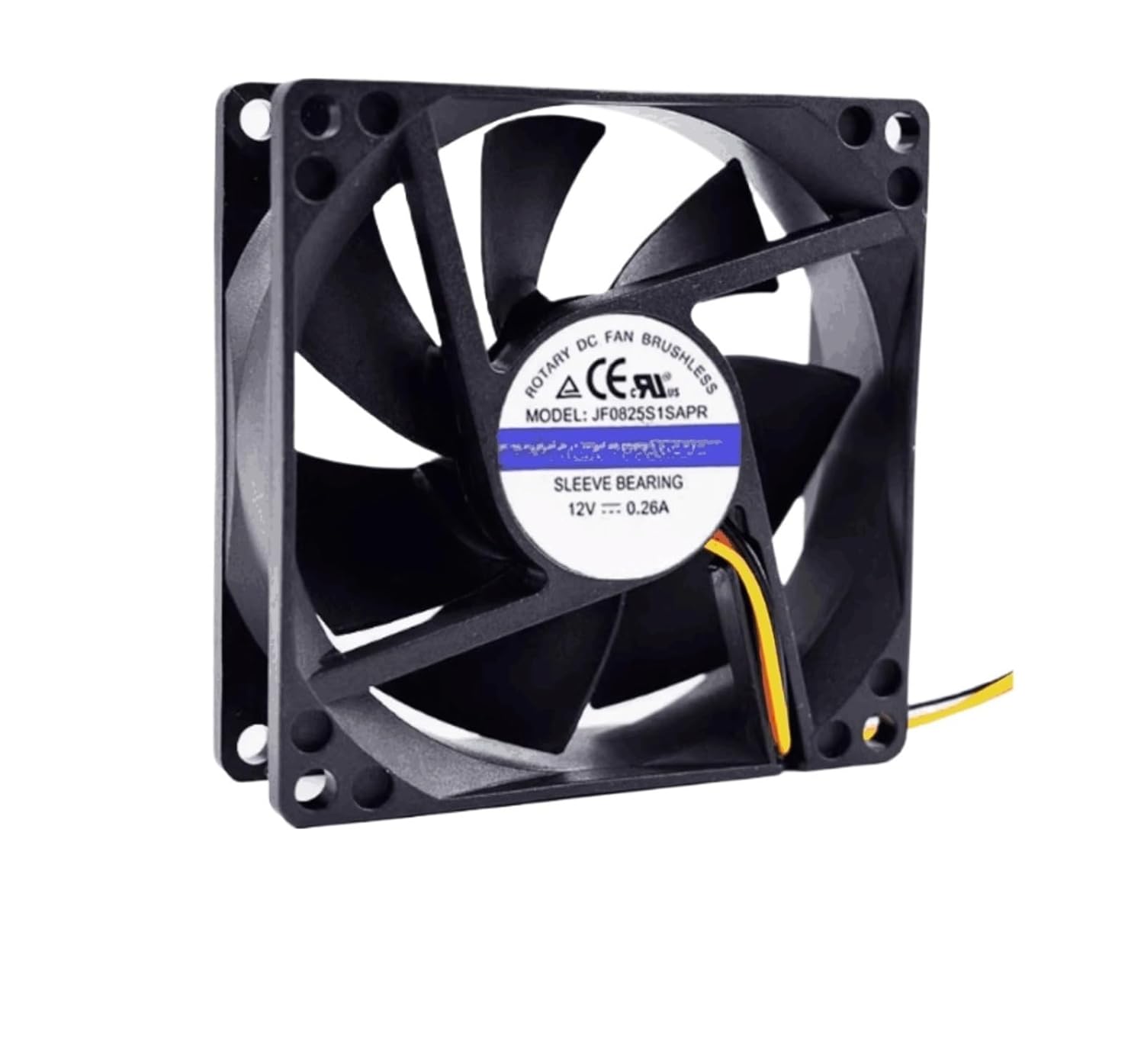 JF0825S1SAPR DC 12V 0.26A 80x80x25mm 3-Wire Server Cooling Fan