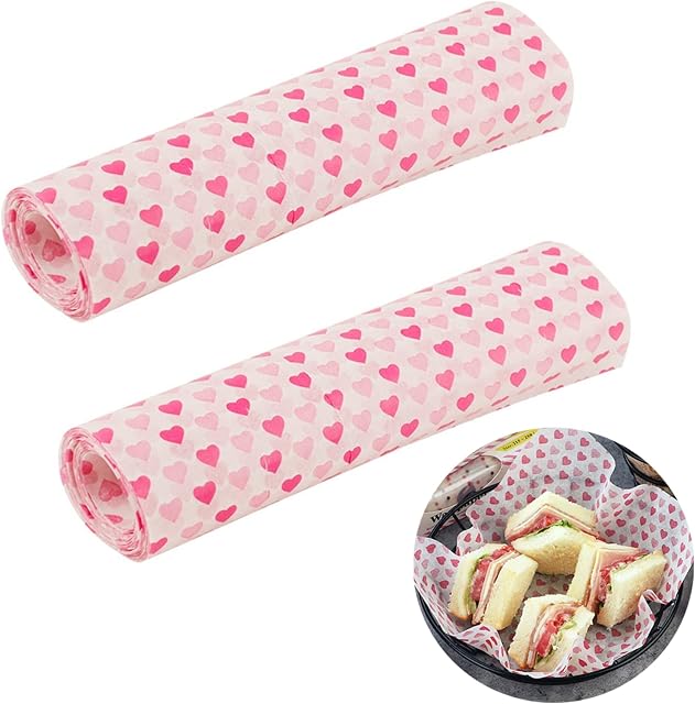 100 Sheets Wax Paper Food Wrapping Paper Baking Wrapping Pape Cake Wrappers Greaseproof Paper Waterproof Food Wrapping Liners Tissue Gift Wrapping Paper for Sandwich Cheese Fruit Bread Vegetable
