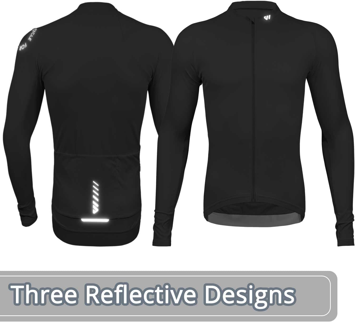 Wulibike Cycling Jersey Men Long Sleeve, Road Bike Jerseys Full Zipper with Pockets, Suitable for Spring and Autumn Grey L - Image 8