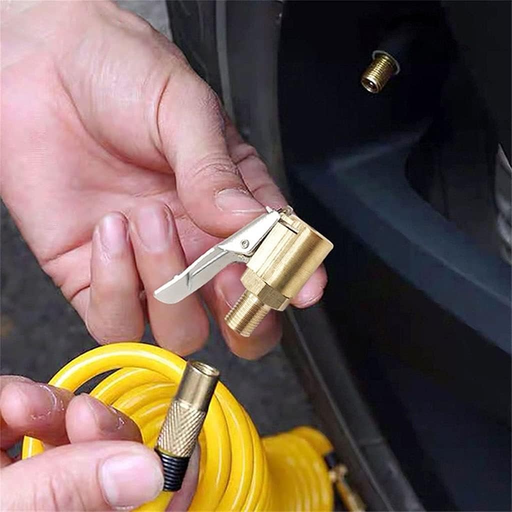 Car Truck Brass Air Pump Chuck Tyre Valve,8mm Pump Valves Clip Clip Clamp Connector Adapter