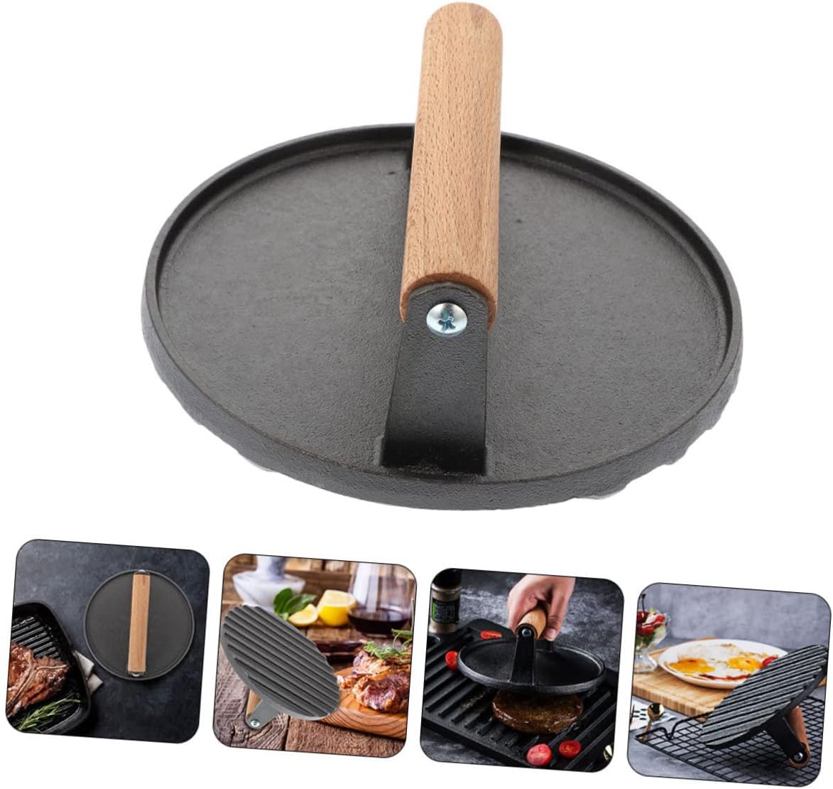 BESTonZON Household Round Burger Press Ergonomic Meat Press Tool for Easy Patty Shaping Non Stick Surface for Family Bbqs and Gatherings Kitchen Accessory for Delicious Burgers