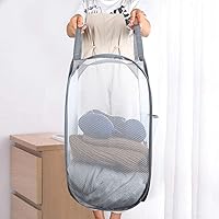 Vista 3 de Larpur Paquete de 3 cestas plegables para la ropa sucia, cestas plegables de malla portátiles para habitación de los niños, dormitorio