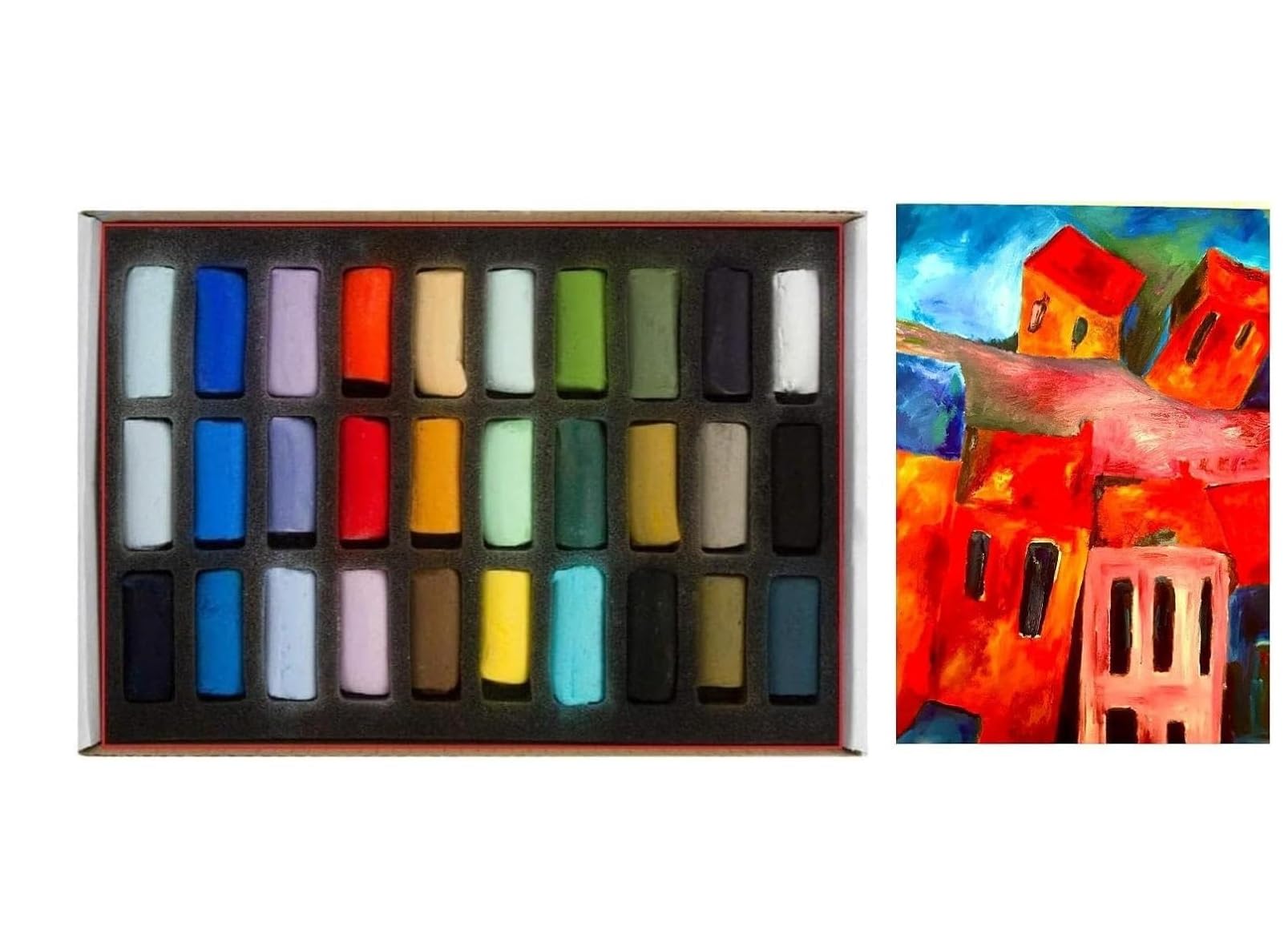 Sennelier Soft Pastel - Estuche de 30 Demi-Pastels tendres à l'écu Plein air, Set Bord DE MER, Pastel Extra Fins - Calidad Artística (Francia)