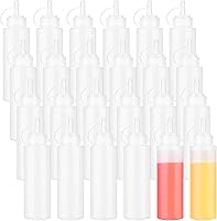 Xinnun 24-Pack 8oz Leak-Proof Plastic Squeeze Bottles with Twist Caps for Ketchup, Sauces, BBQ, Crafts & Oils