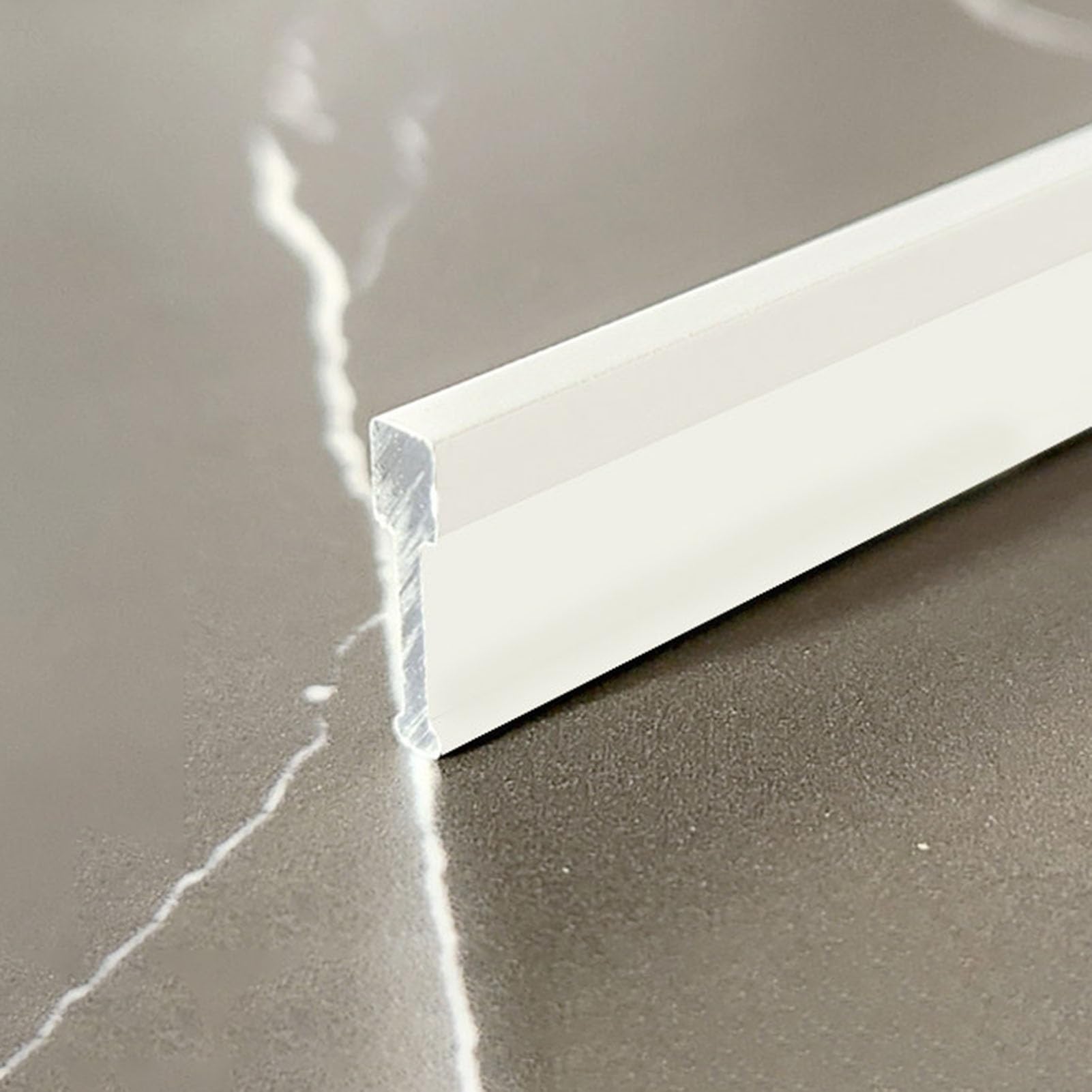 Extra Narrow T-molding Transition Strip for Even Heights, 2 PCS Aluminum Alloy Floor Flat Divider Strip, Door Threshold for Joining Floor Gaps(White)