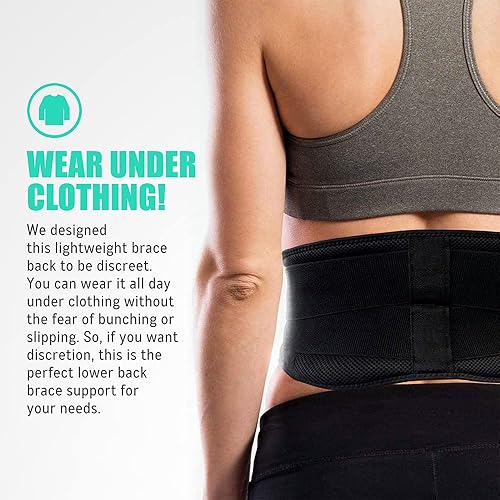 Miniatura 2 de Soporte de espalda para dolor de espalda baja, cinturones de soporte de espalda con correa ajustable, cinturón de soporte lumbar transpirable con