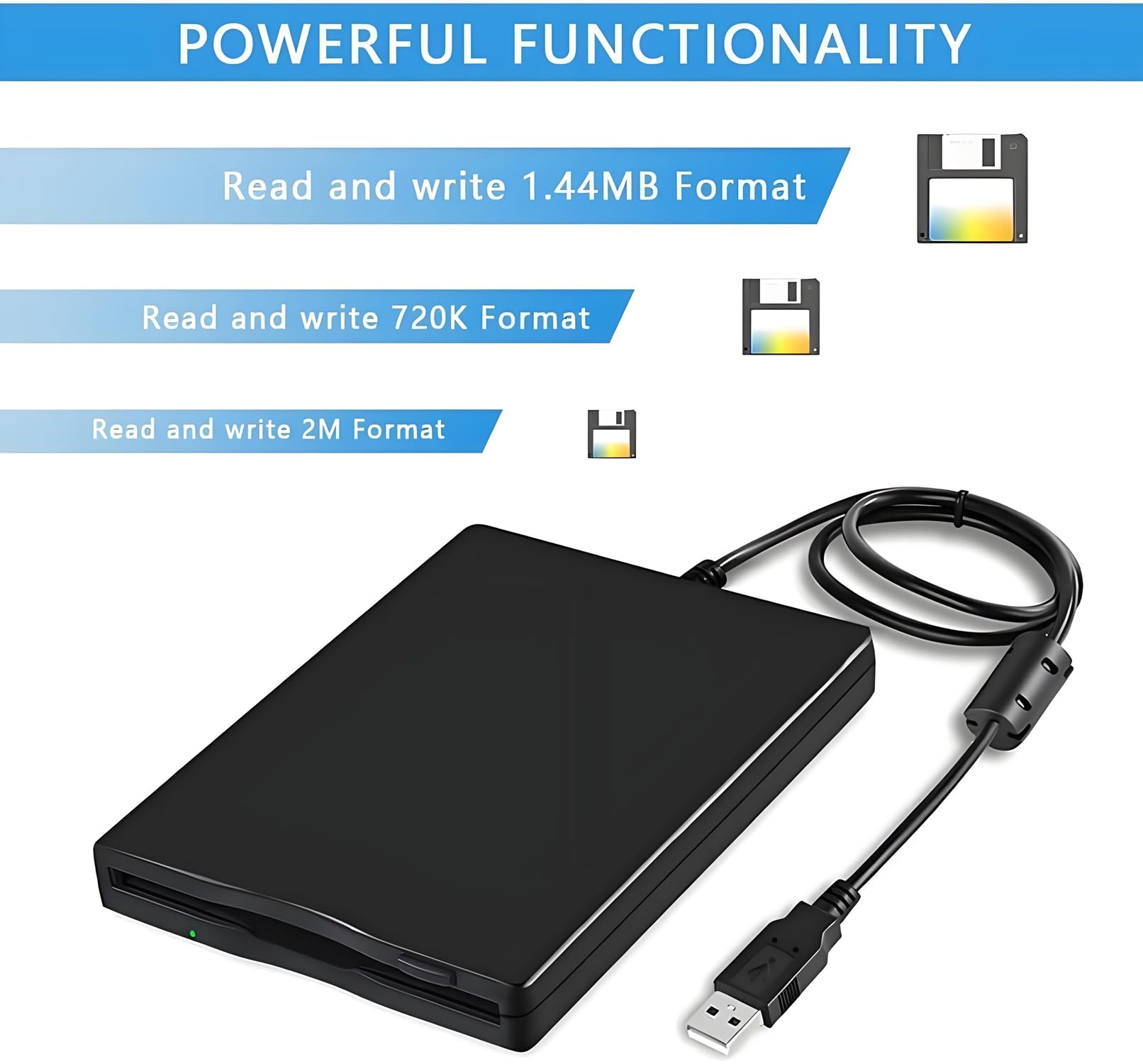 Lector de disquetes externo, Plug and Play, lector de disquetes USB 3,5" USB 1,44 MB FDD portátil para PC Windows/XP/7/8/10/11