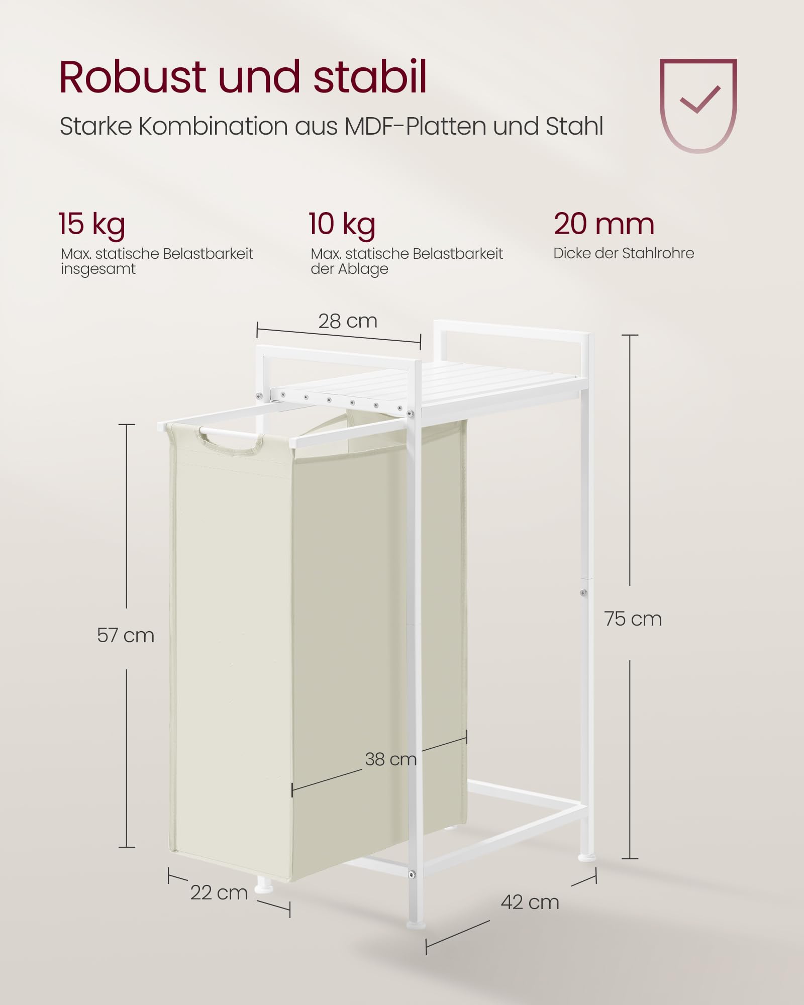 Vasagle Wäschekorb 47 L – Bild 5