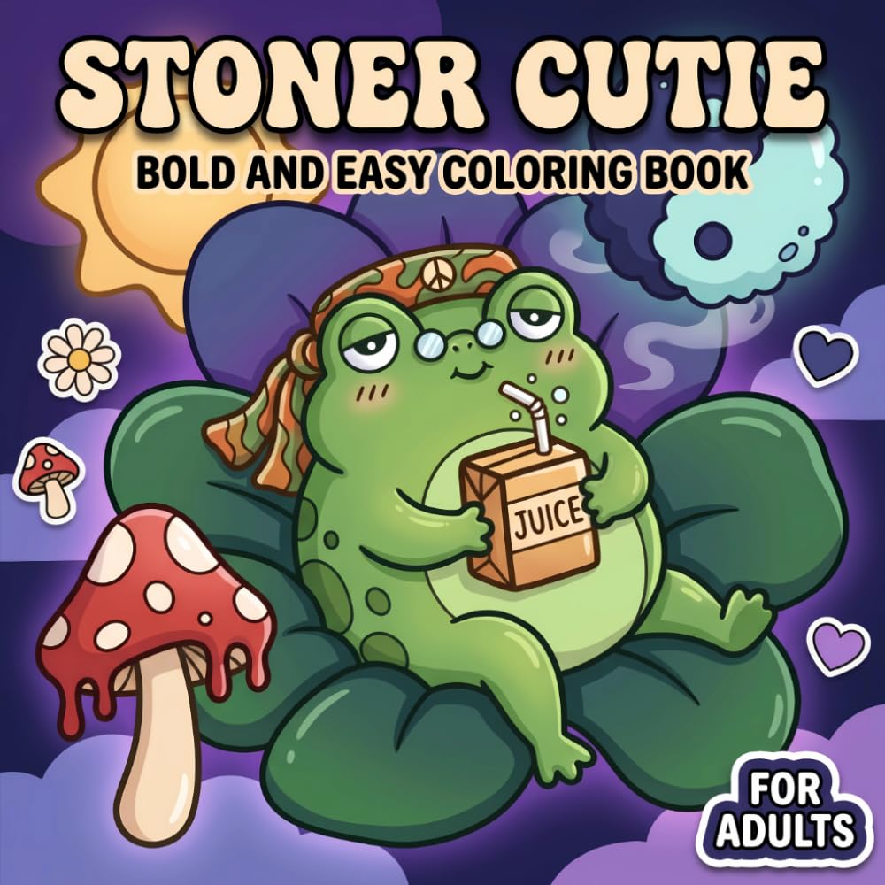 Stoner Cutie: A Relaxing Coloring Book with Trippy Animal Characters and Psychedelic Designs for Stress Relief and Creative Fun