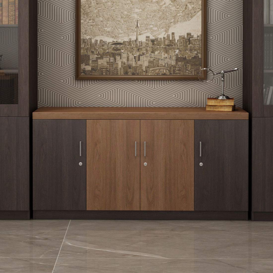 Durian Clint/C File Cabinet (Matte Finish, Brown), Standard