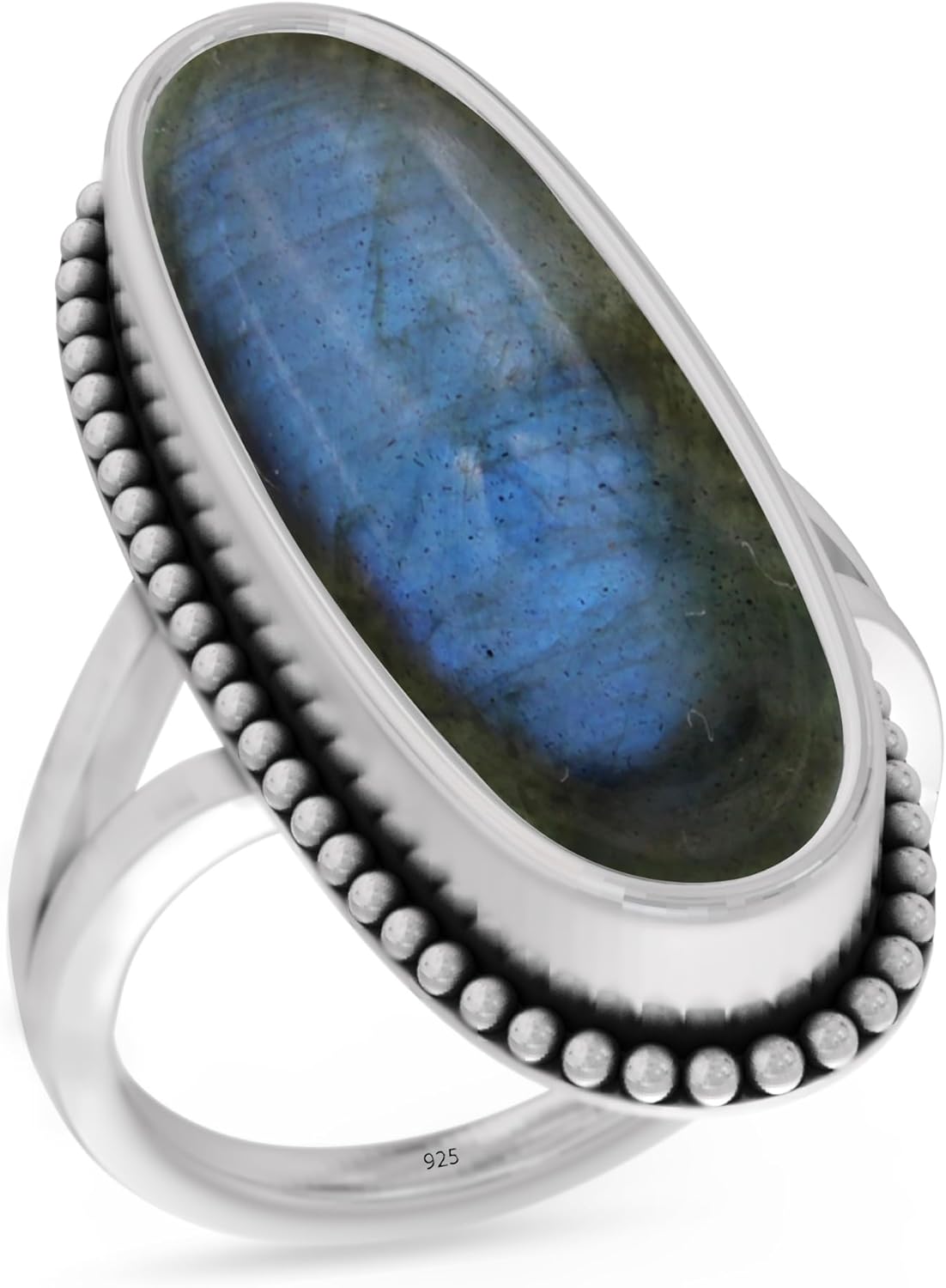 Sterling Silver Gemstone Ring - Bezel Set Dainty Boho Band