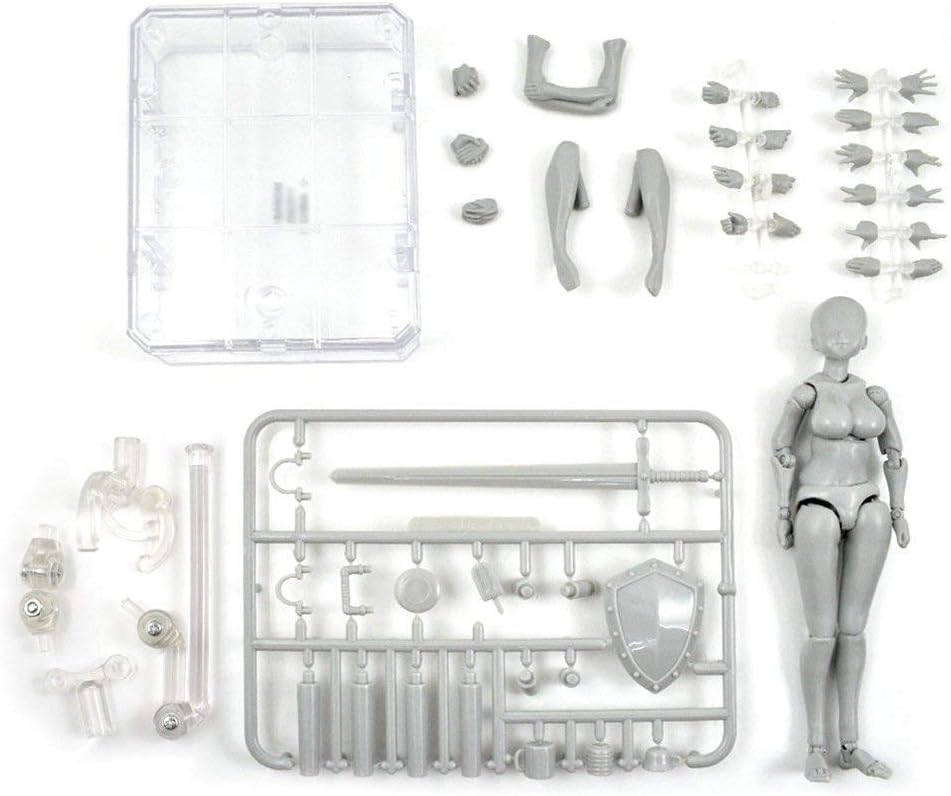 Body Kun DX Set Male & Female Action Figure Model Set for SHF Body Kun Doll PVC Body-Chan DX Set 2.0, PVC Movebale Action Figure Model for SHF Gifts (Female)